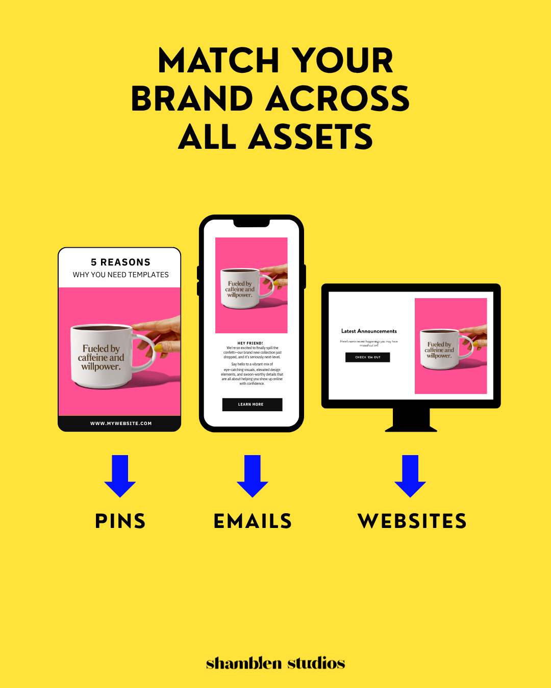 Coffee Mug Canva Template featuring a female hand holding a stylish coffee cup with editable text for content creation and marketing for small businesses and entrepreneurs.