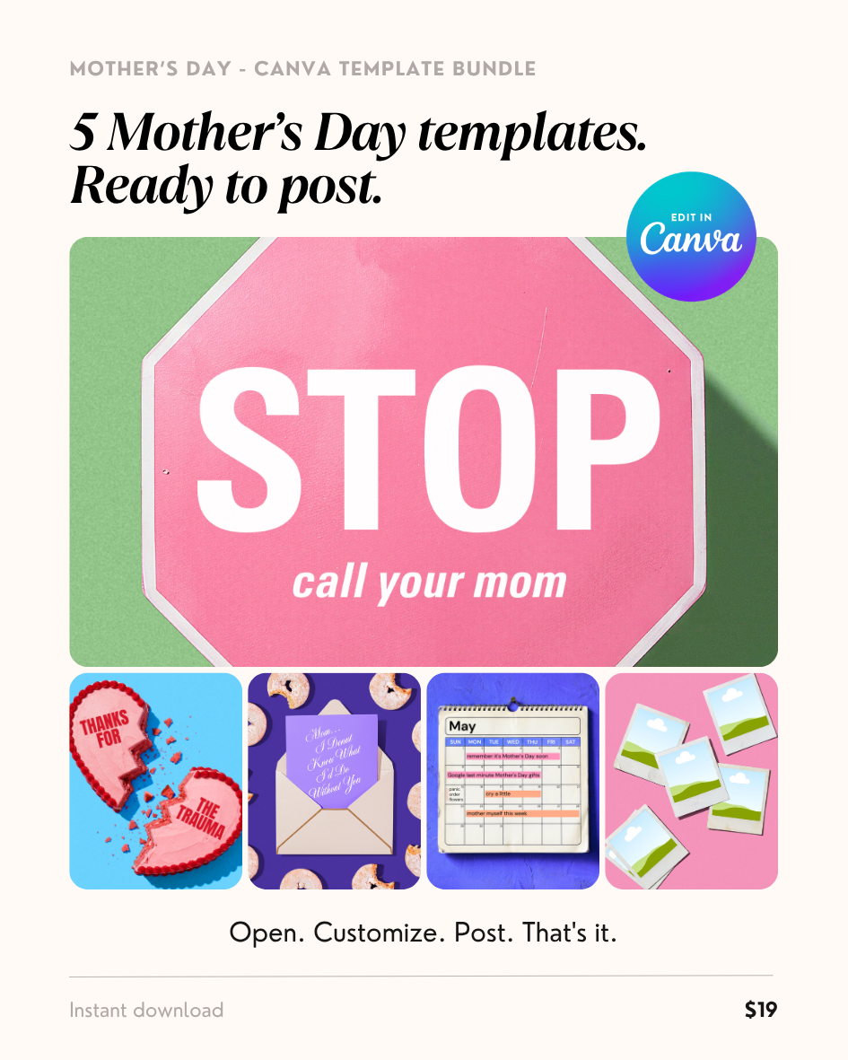 Mother's Day Canva Template Bundle