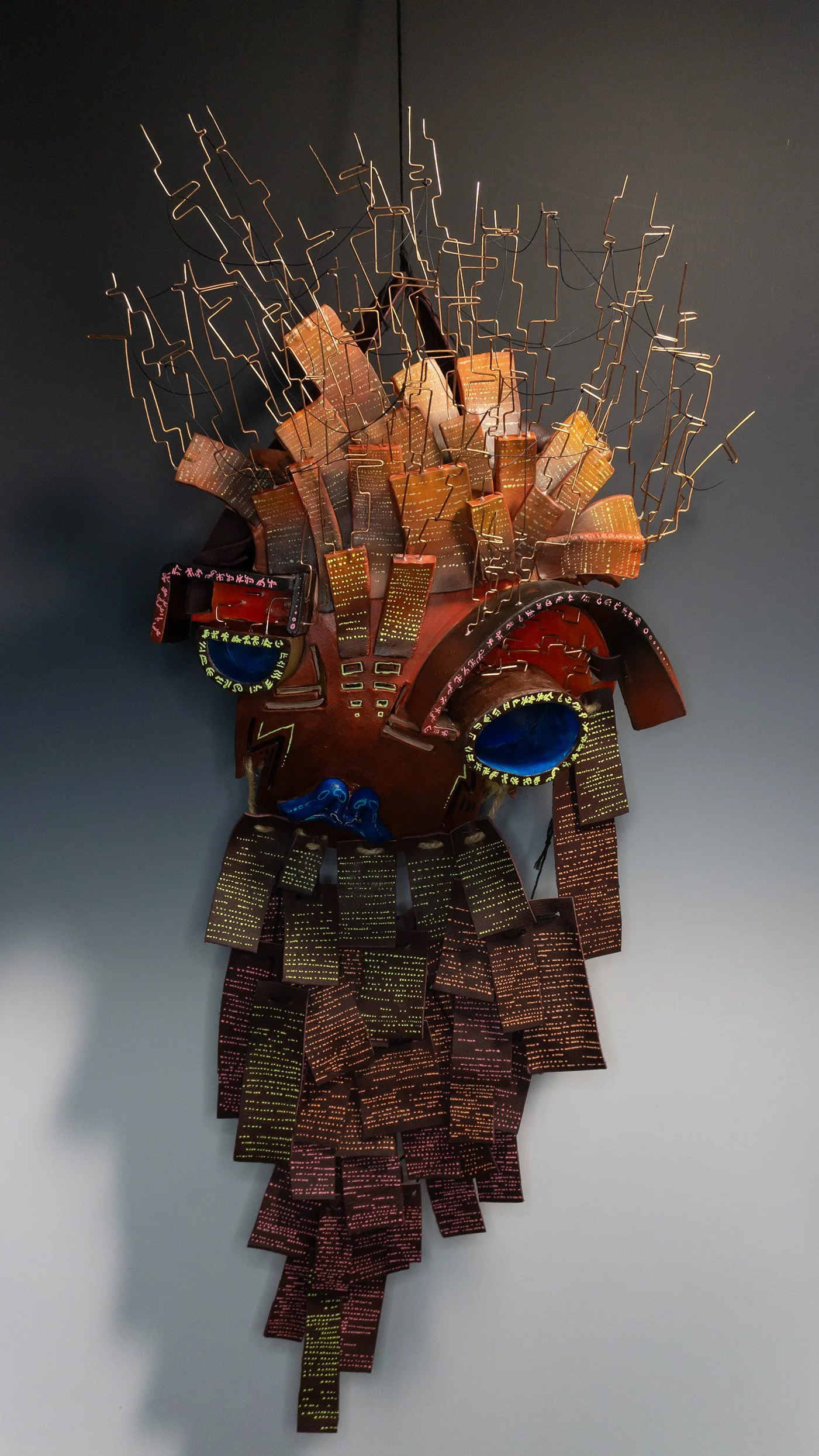 "Death of Identity, Birth of the Human" 
26x13x8 ceramic and mixed media