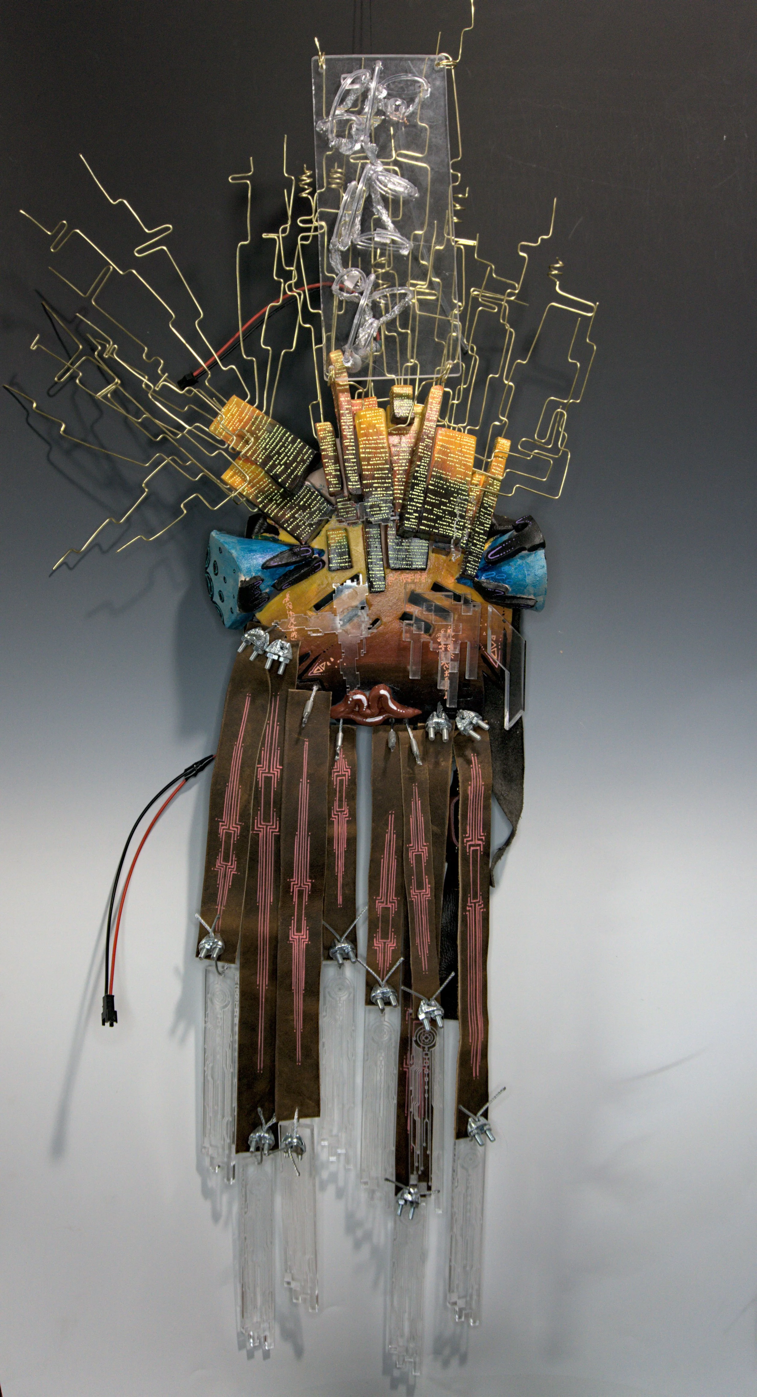 "I dream of glass light" ceramic mixed media 3'x1.5'