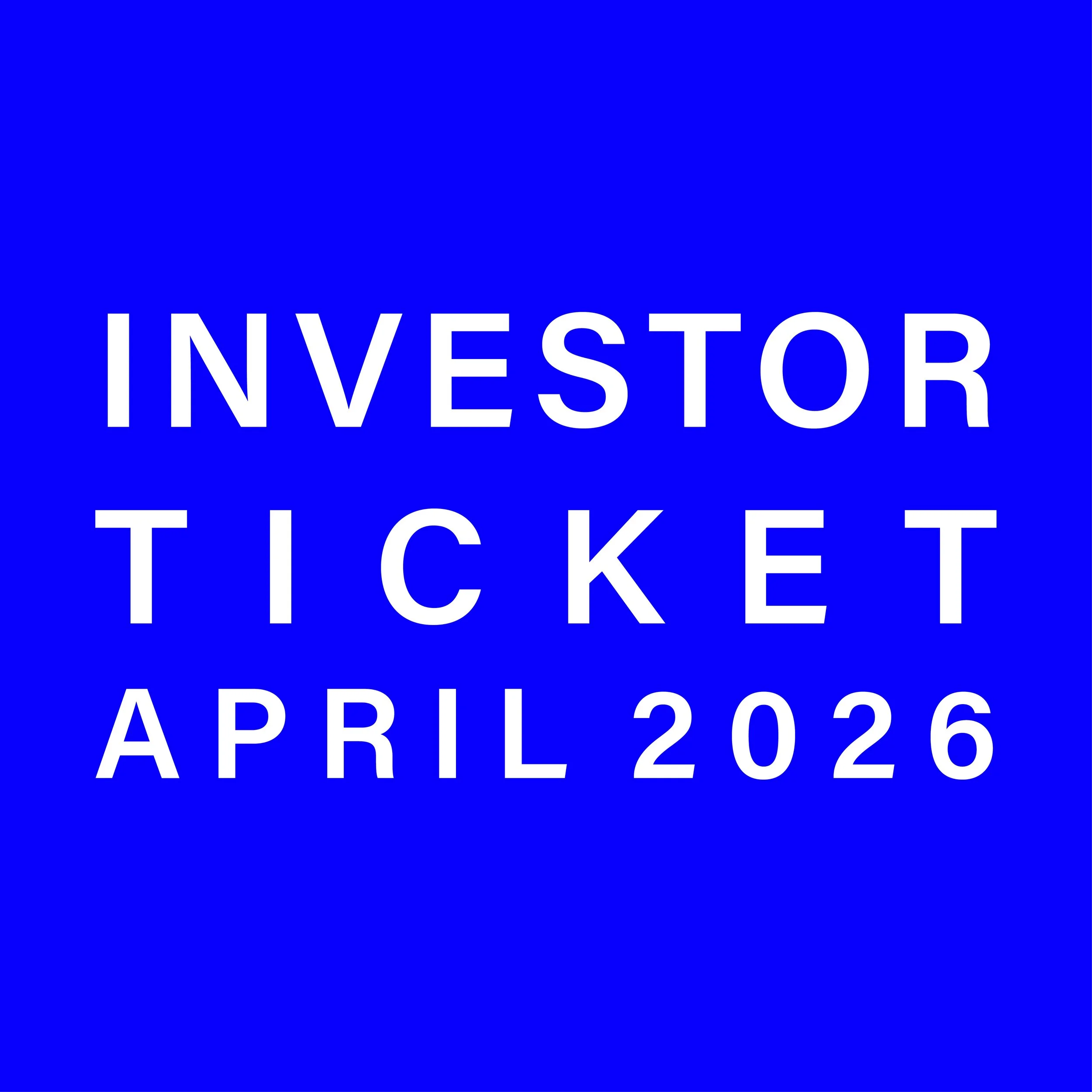 Investor Ticket - Longevity Venture Salon April 2026
