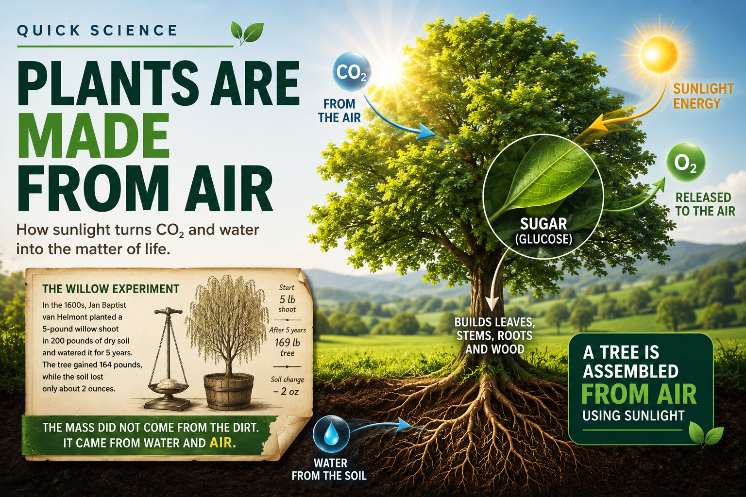 A Tree Is Made From Air: Where Plants Actually Get Their Mass