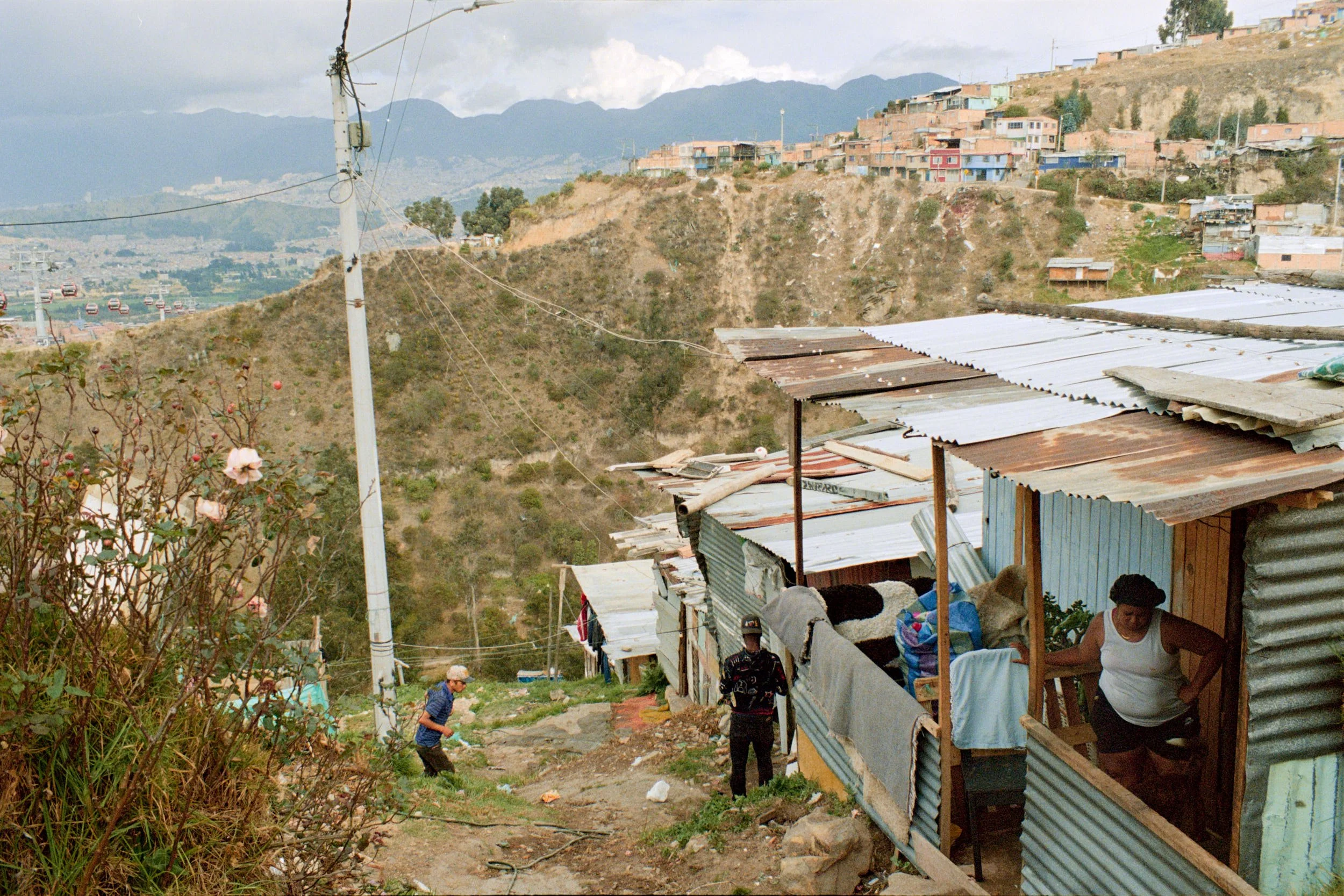 A scene looking down along one of the paths that seven households share. 
