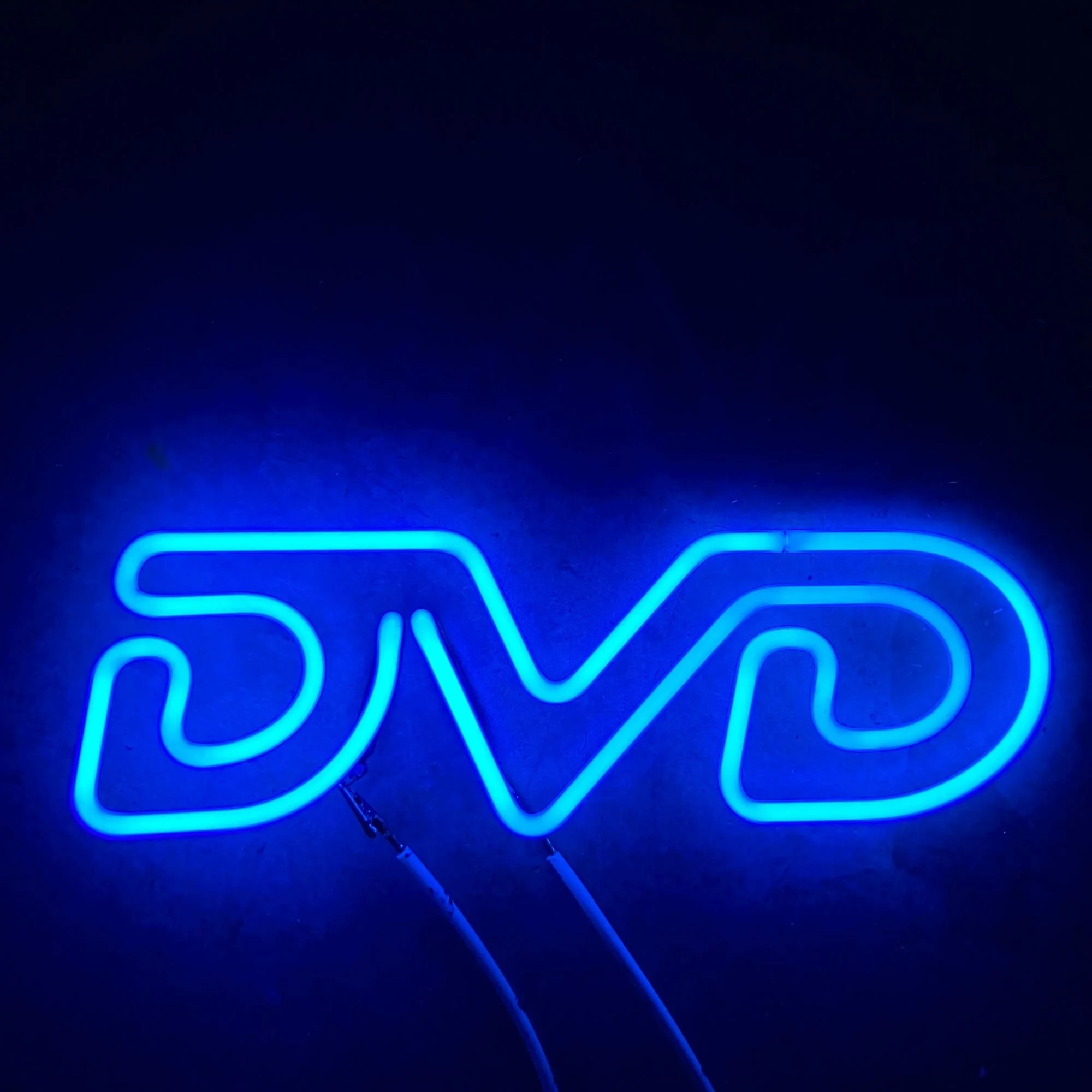 vintage dvd neon sign prop rental