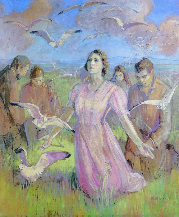 Miracle of the Gulls by Minerva Teichert