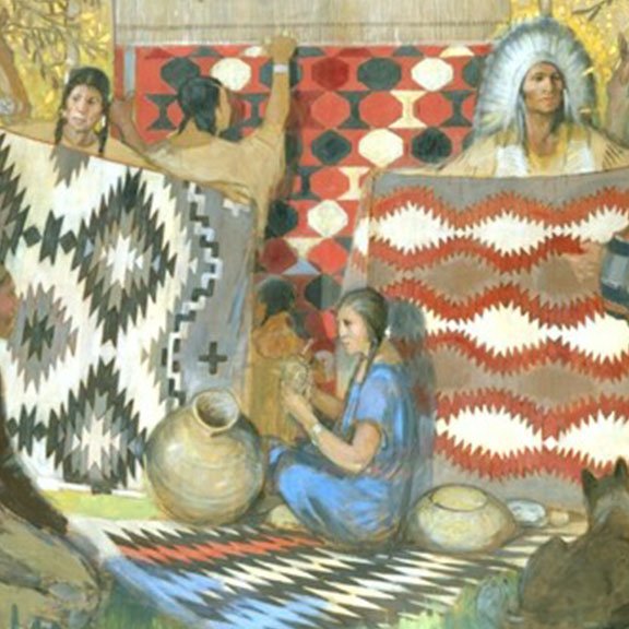 Minerva Teichert Art - Native American Blankets & Rugs
