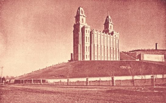 Early photo of the Manti Temple  - Story of Minerva Teichert and the Manti Temple