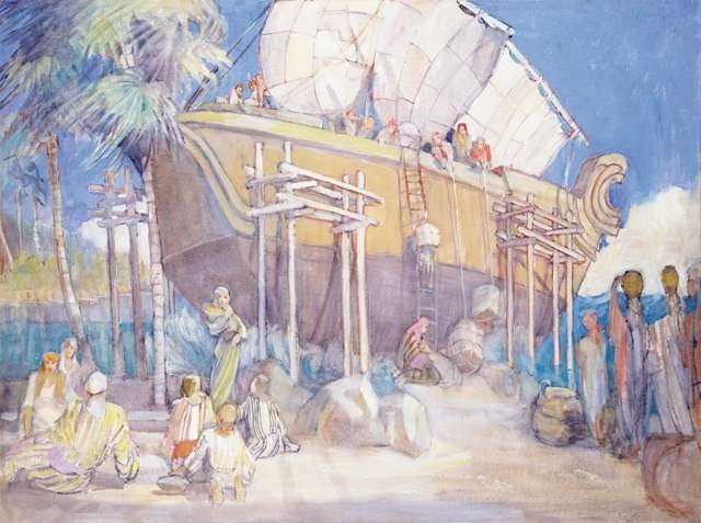 Loading the Ship by Minerva Teichert