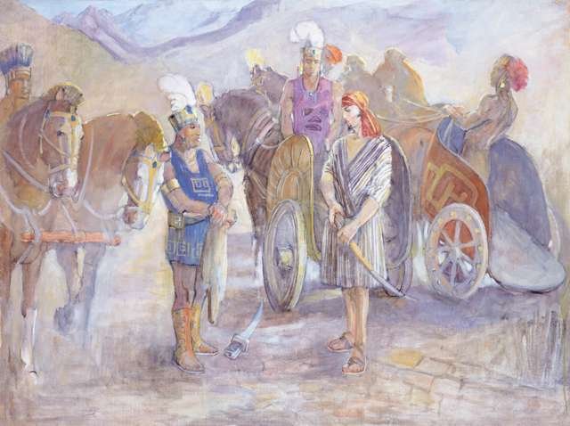 The Meeting with Lamoni’s Father by Minerva Teichert