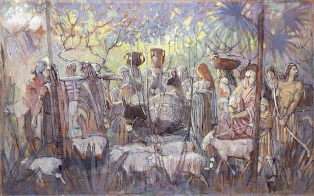 Nephi Leads His Followers into the Wilderness by Minerva Teichert