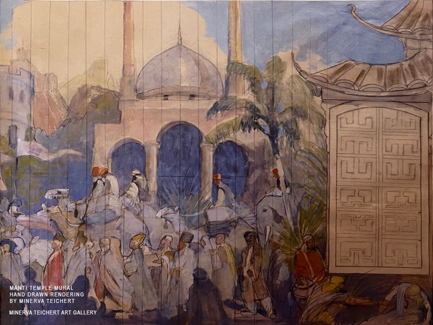 Rare colored renderings of the Manti Temple Murals by Minerva Teichert