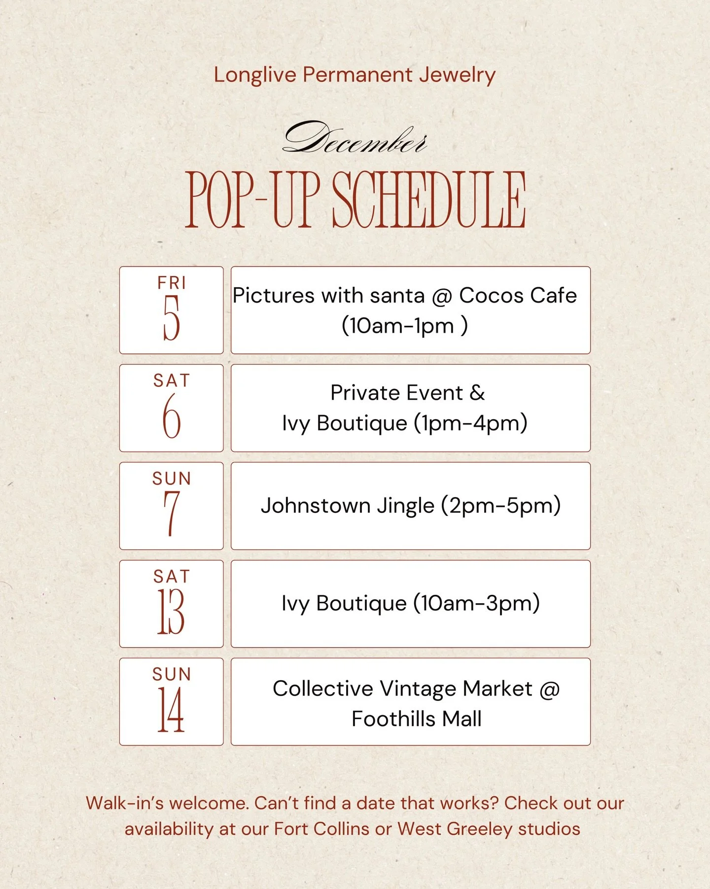 Happy December friends, hope to see you at a pop-up this month!!🎄🎅🏼🎁