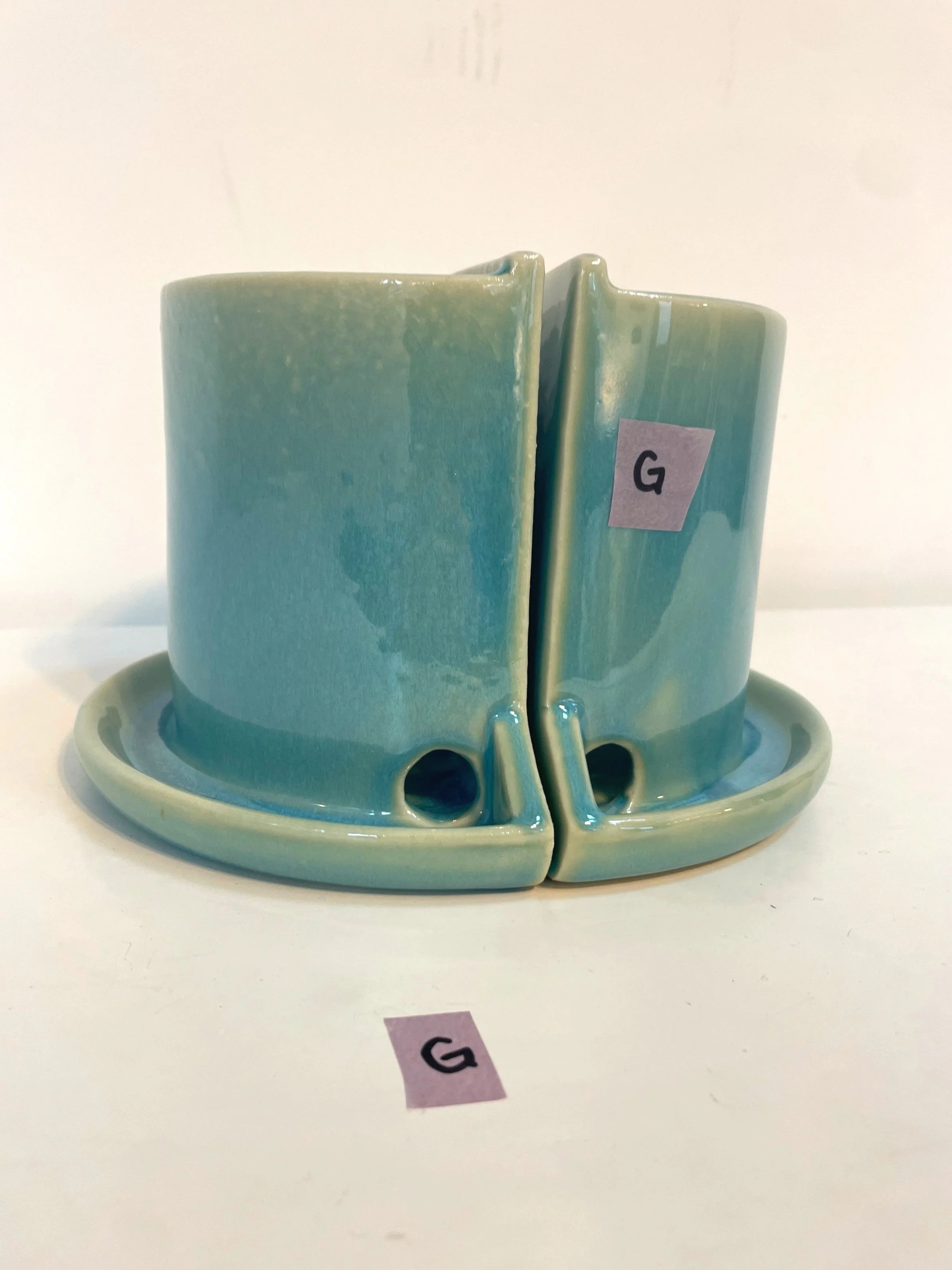 Turquoise G Plant Shelfie Bookends- (Seconds)
