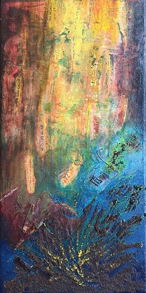 澆灌 Pouring down  複合媒材 Mixed media 20 x 20cm.jpg