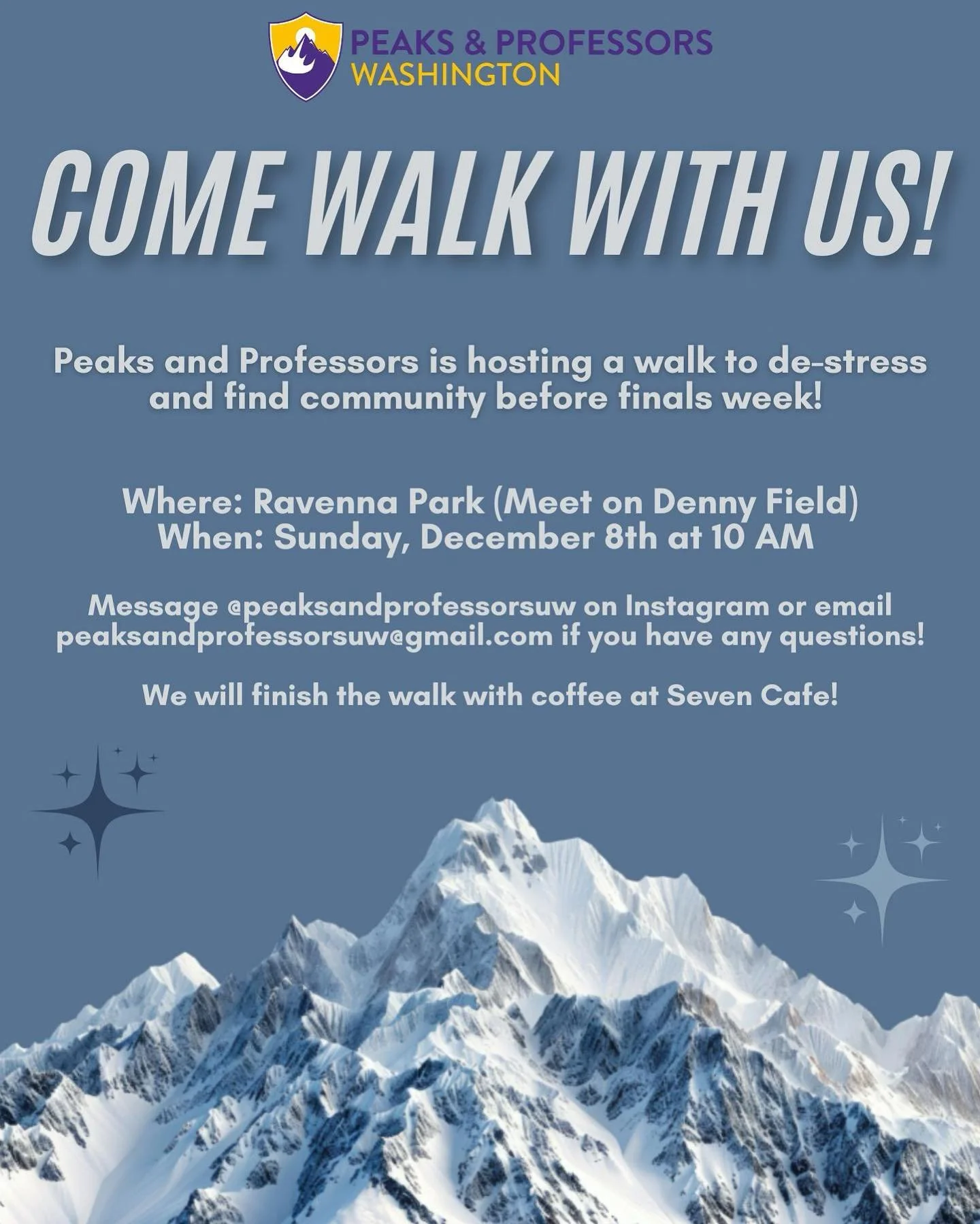 Quell that rising end-of-quarter anxiety by joining us for a nice, relaxing stroll on Sunday, December 8 to Ravenna Park. Anyone and everyone is encouraged to join regardless of hiking experience or previous participation in the club! If you have any