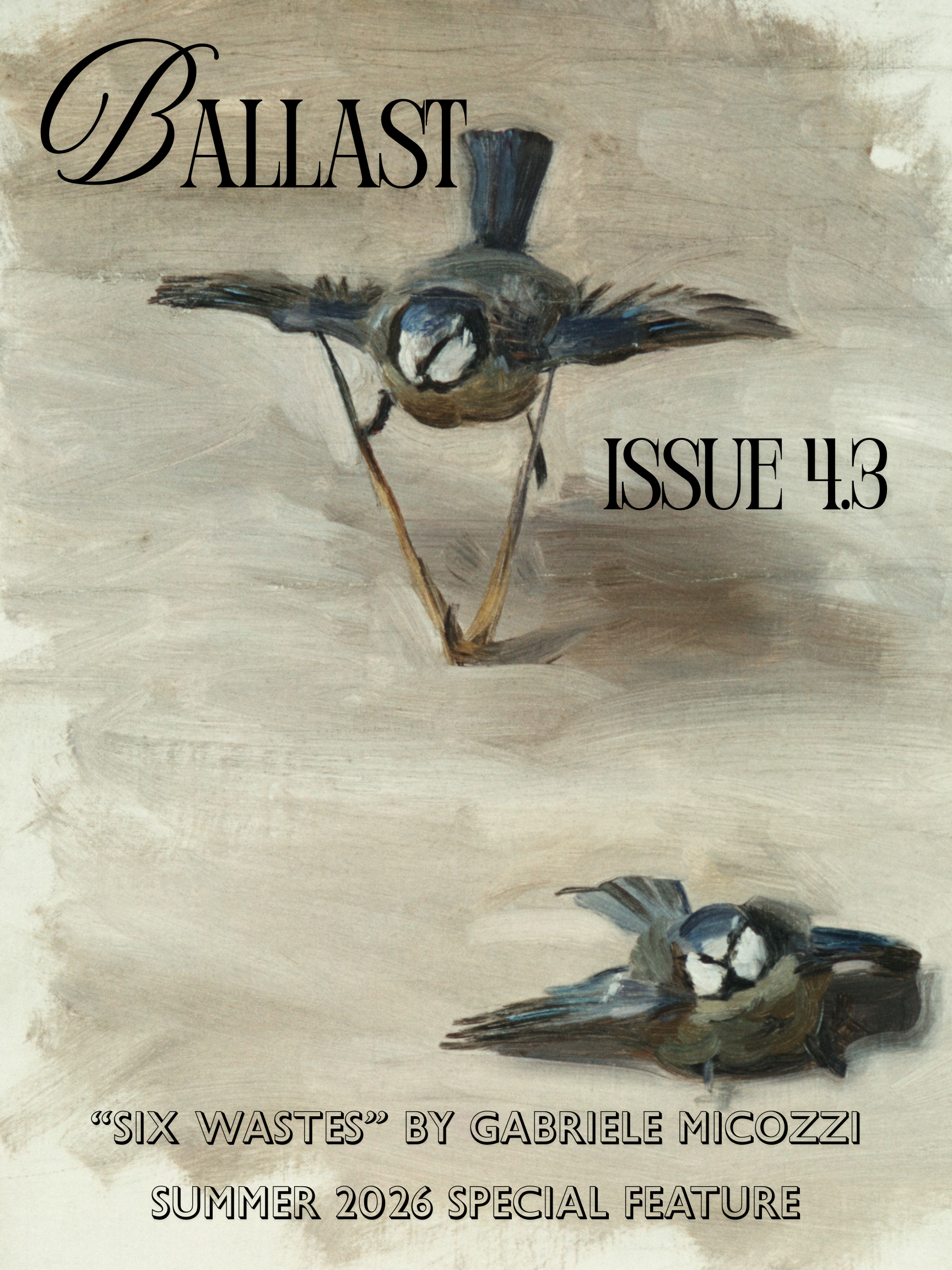 Cover image for ballast issue 4.3. Sketch of a bird in two poses by John Singer Sargent.