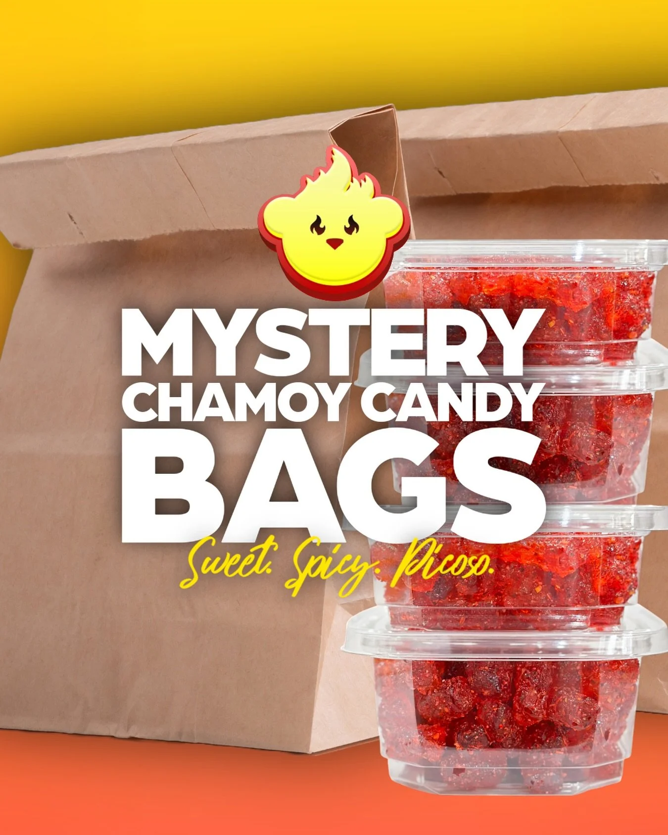Our Mystery Chamoy Candy Bags are officially here! 👀🌶️🍬

Each bag includes 3&ndash;4 assorted MISTER PICOSO products with a retail value of $30 or more&mdash;available for only $10!

These products may come from previous production batches or have