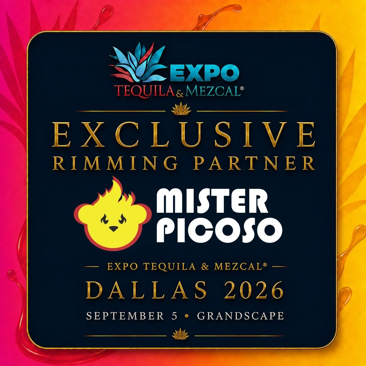 🌶️ BIG NEWS + TICKET GIVEAWAY! 🥃

MISTER PICOSO is proud to be the EXCLUSIVE RIMMING PARTNER of Expo Tequila &amp; Mezcal&reg; Dallas 2026!
We&rsquo;re bringing our signature sweet, tangy, salty, and spicy flavor to Grandscape this Saturday&mdash;a