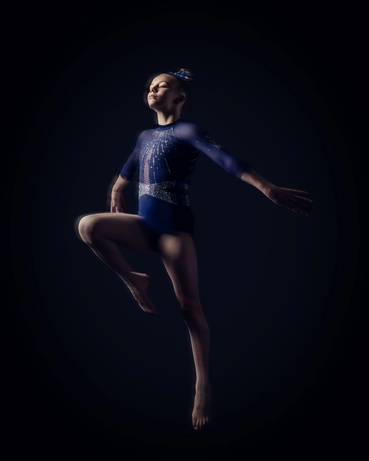 Dancer mid-leap