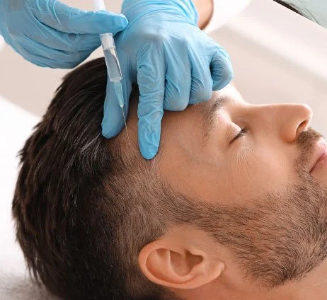 Male receiving PRP facial rejuvenation treatment in Sydney