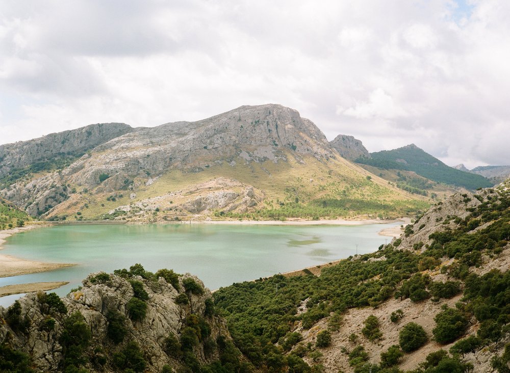  small lake in the mountains in Mallorca, Spain taken on film 