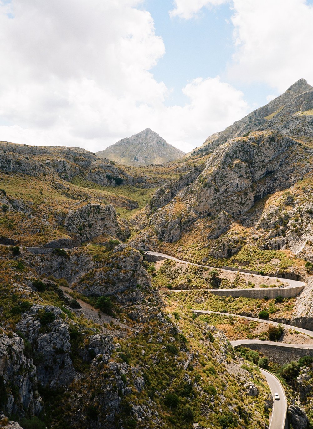  bending roads through the mountains of Mallorca, Spain 