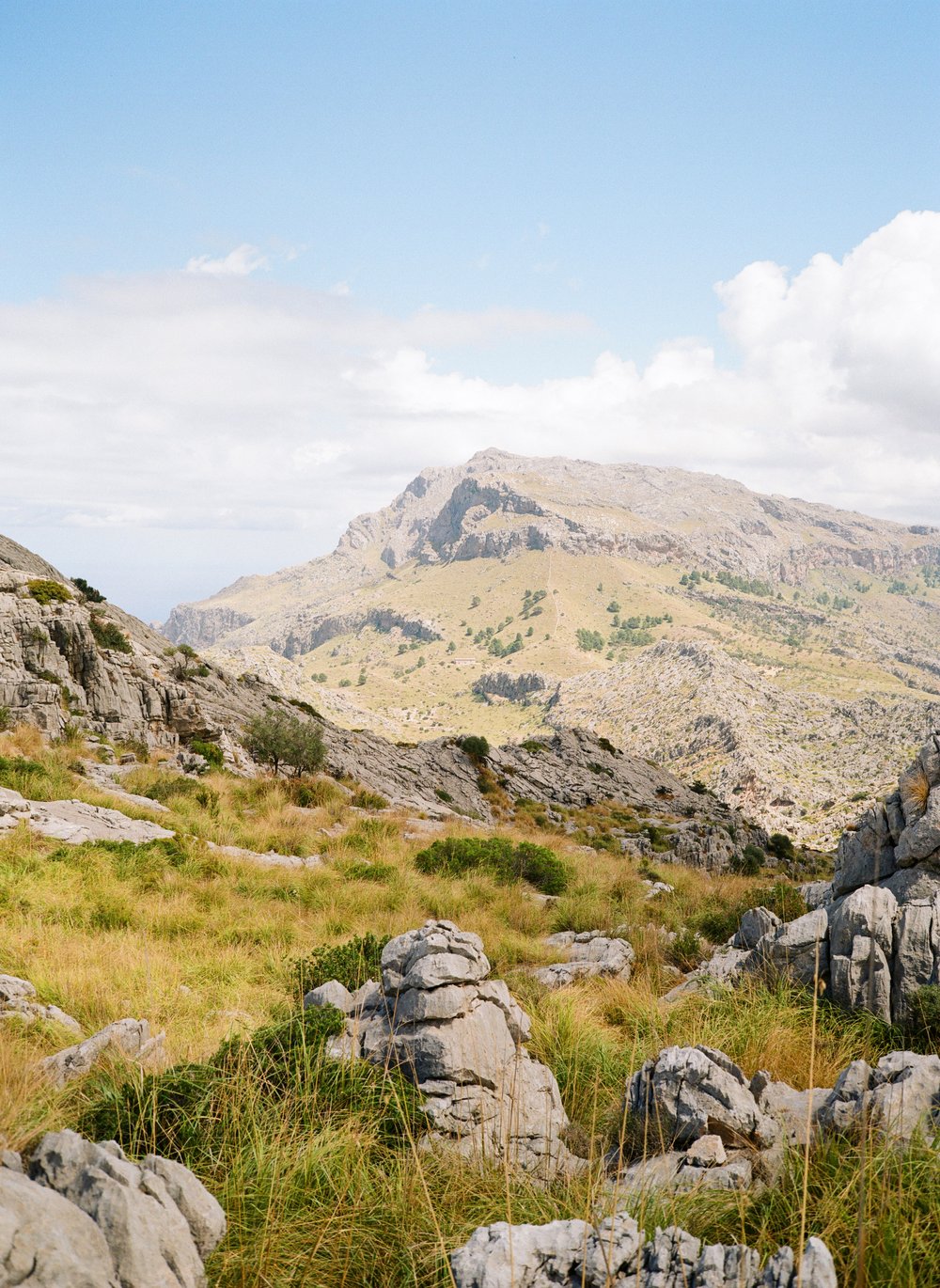  rocky scene and mountains of Mallorca, Spain 