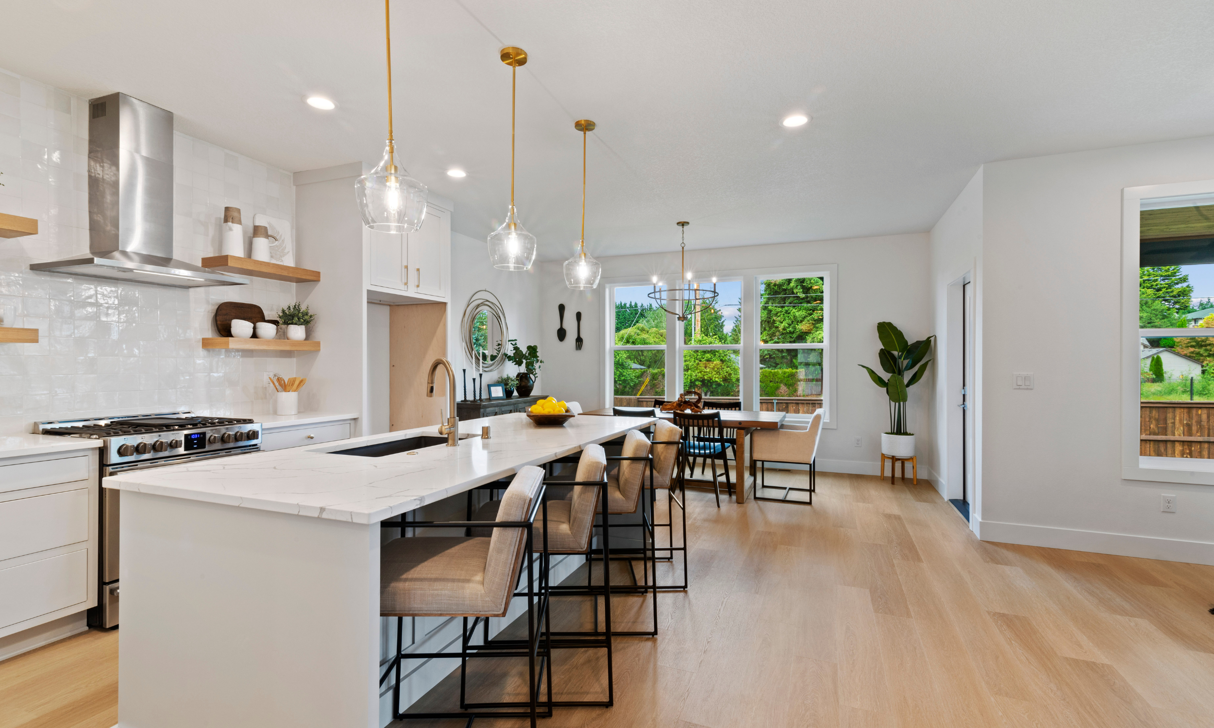 Open concept kitchen and dining room