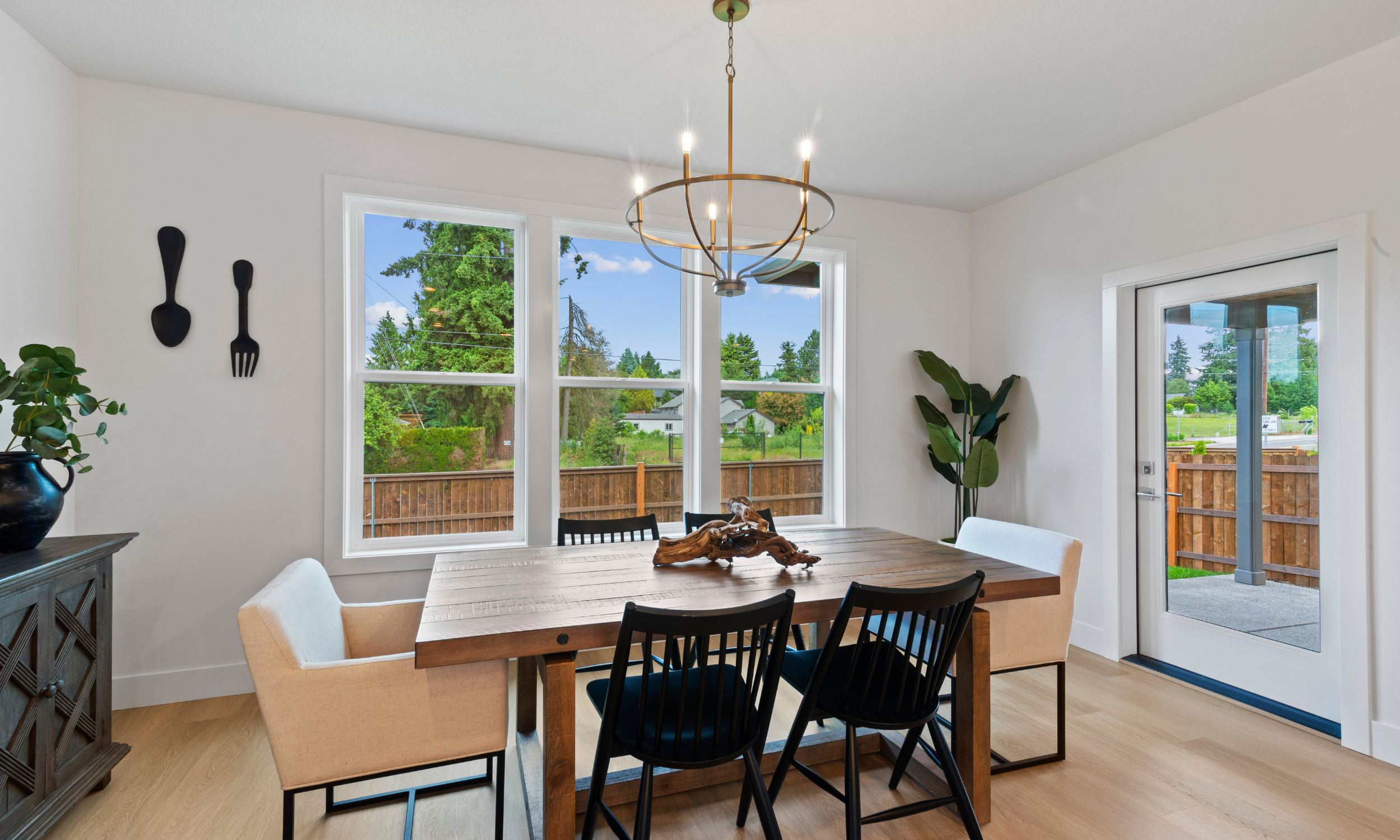 Staged dining room