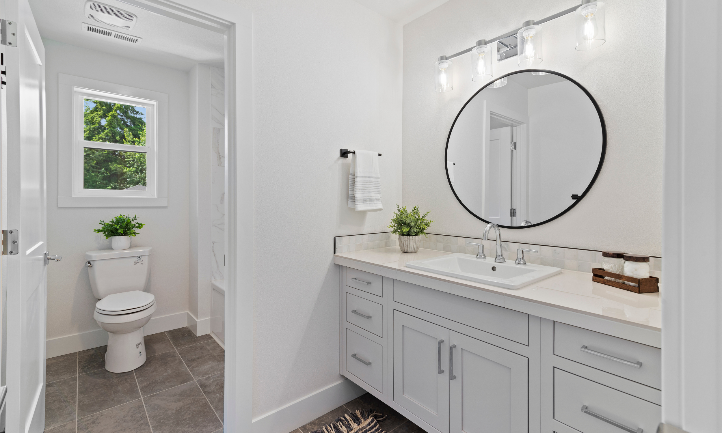 View of vanity and toilet in master bathroom