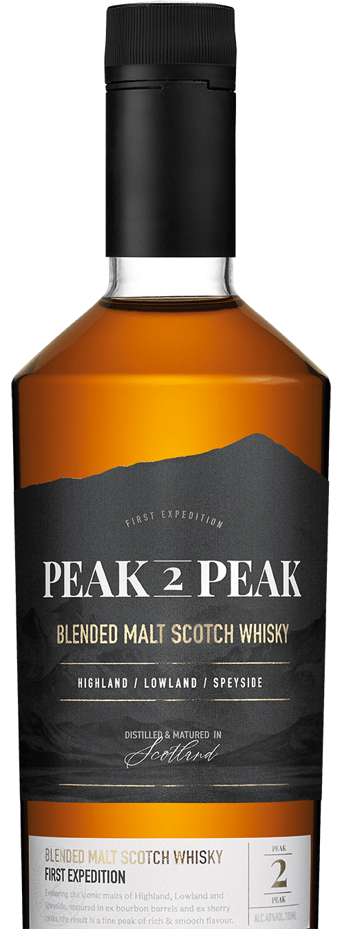 Peak 2 Peak blended malt whisky bottle