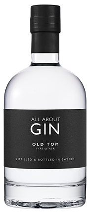 All About Gin Old Tom ginflaska mot transparent bakgrund