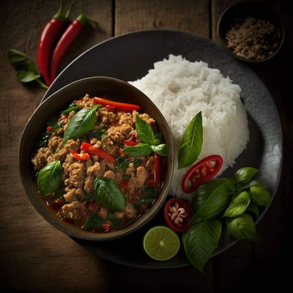 Stir-Fried Basil Leaves tofu or omni pork