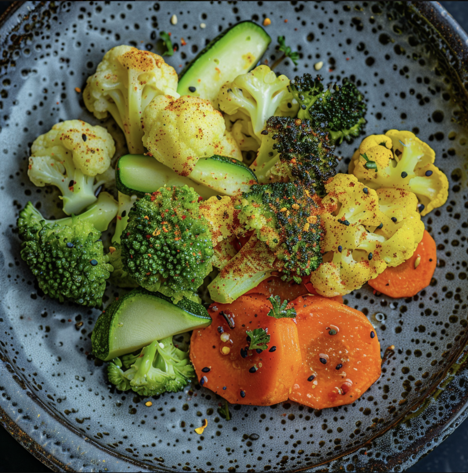 Tridoshic Steamed Vegetables with Spiced Ghee