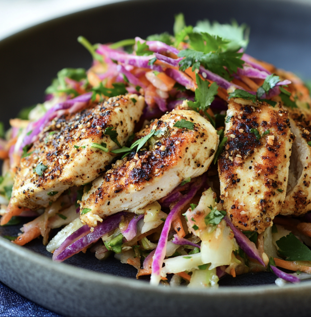 Sattvic Almond-Coated Chicken with Nourishing Sauerkraut Slaw