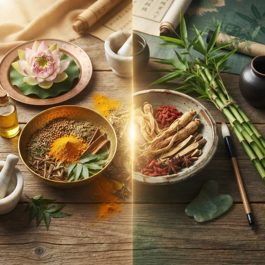 Ayurveda vs TCM: Two Ancient Systems, One Goal | 阿育吠陀与中医：两大古老体系，一个共同目标