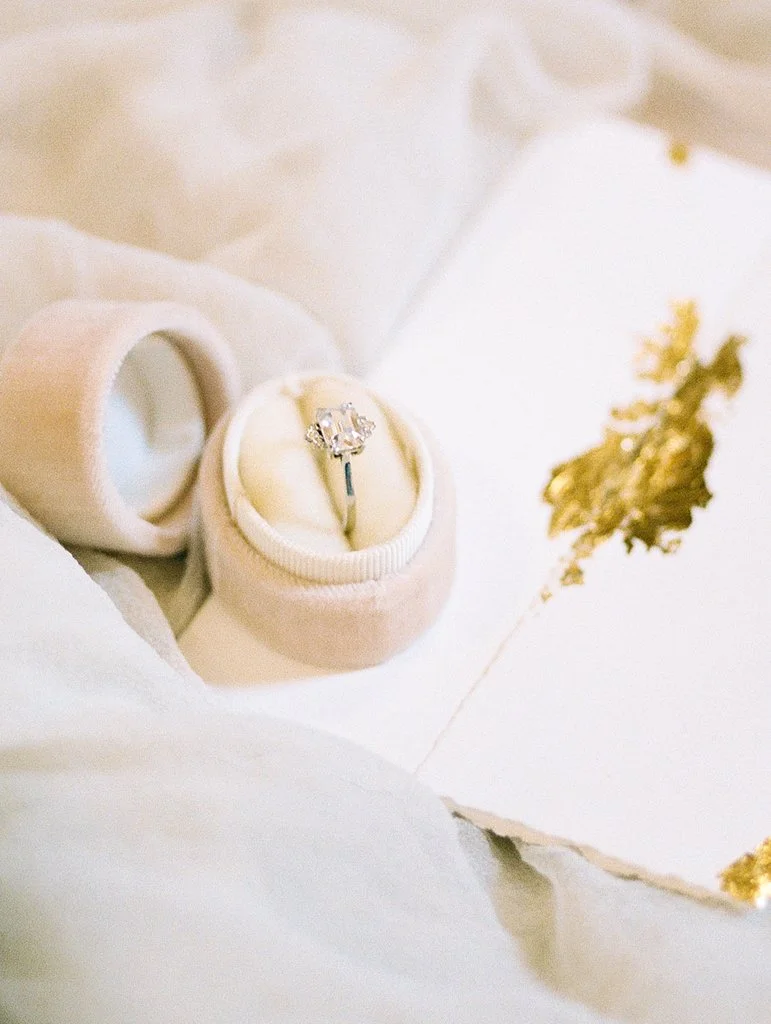 Modern romantic luxury wedding couple. bride in designer gown complete with stunning details. Singapore Washington DC Dubai luxury wedding ring