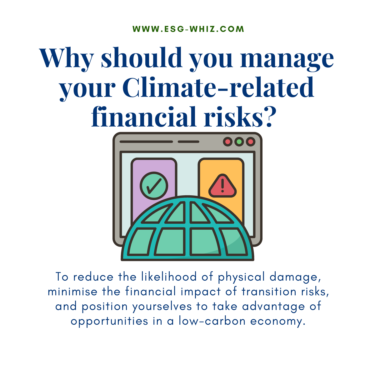 Why should you manage your Climate-related financial risks?