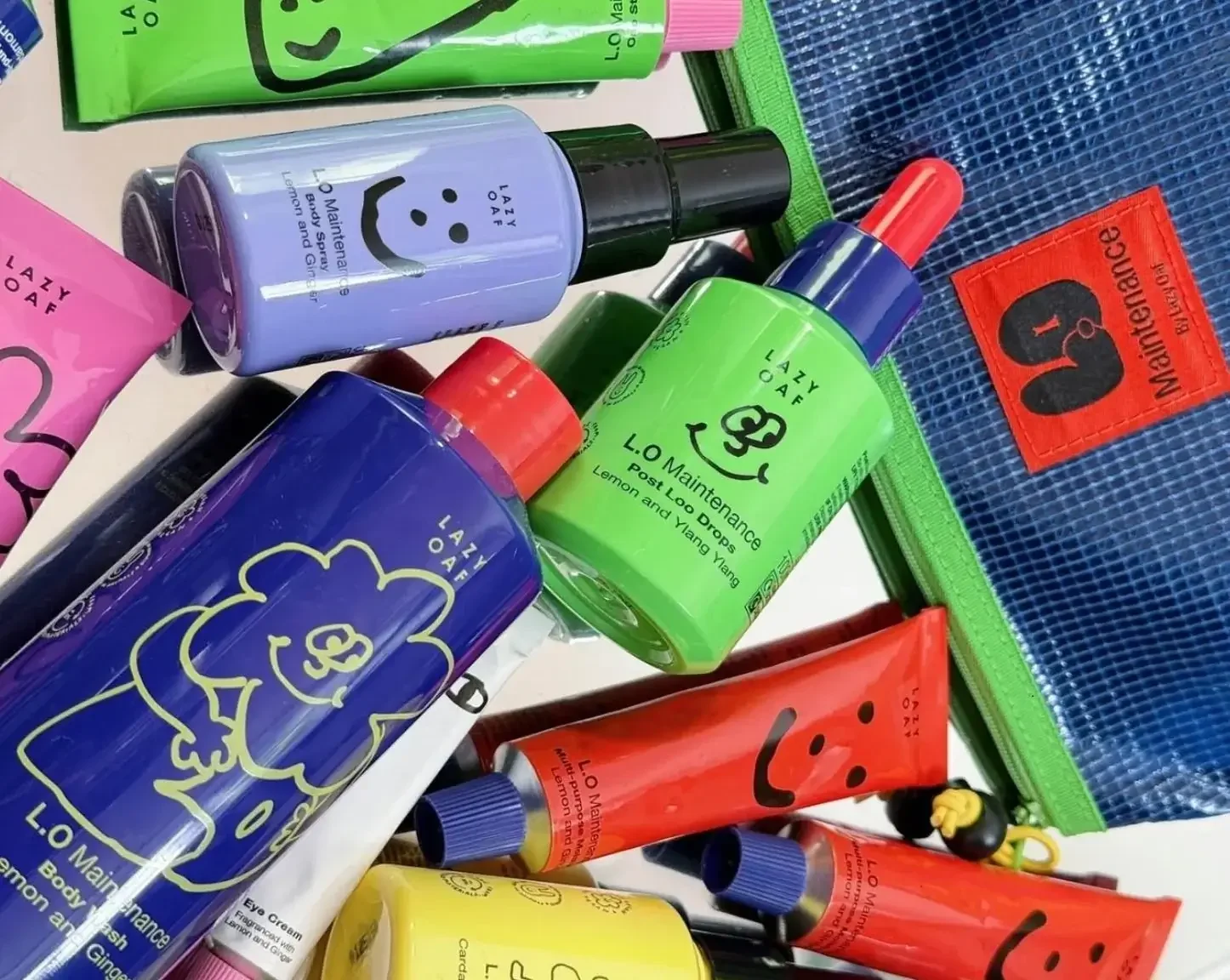 colourful bottles scattered on the table