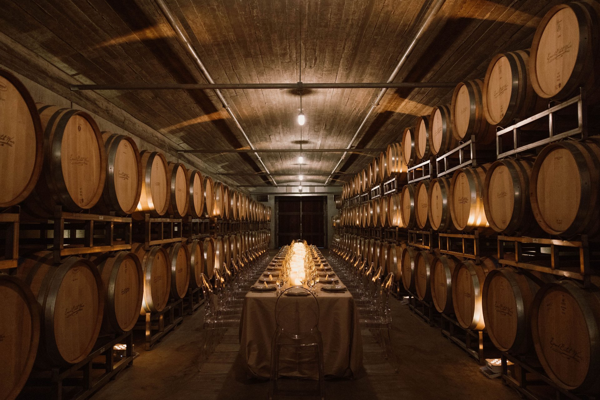 Wine Cellar Candle Lit Rehearsal Dinner | Event Lighting by RENOWNED.jpg