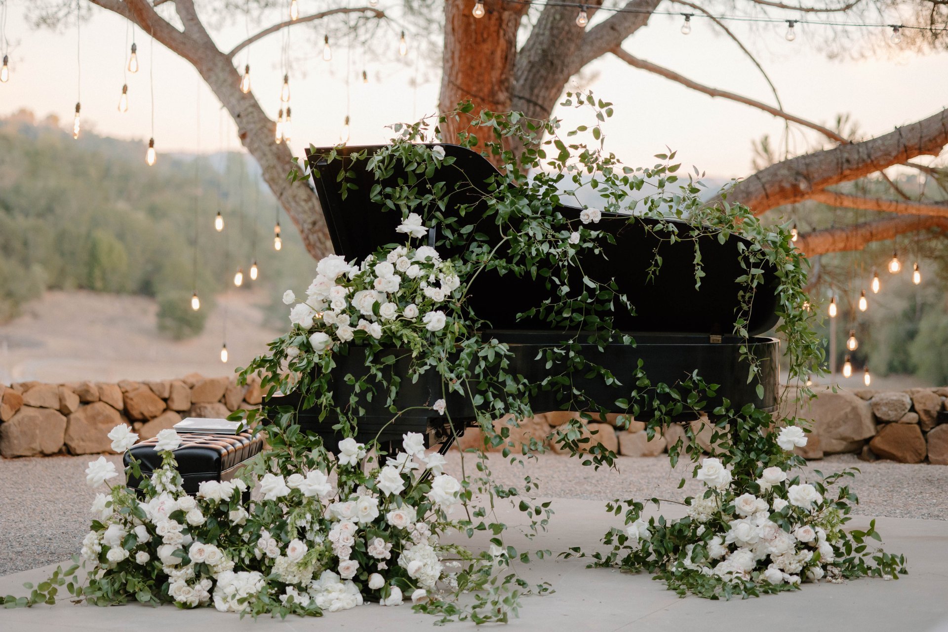 Piano Covered in Florals | California Winery Wedding.jpg