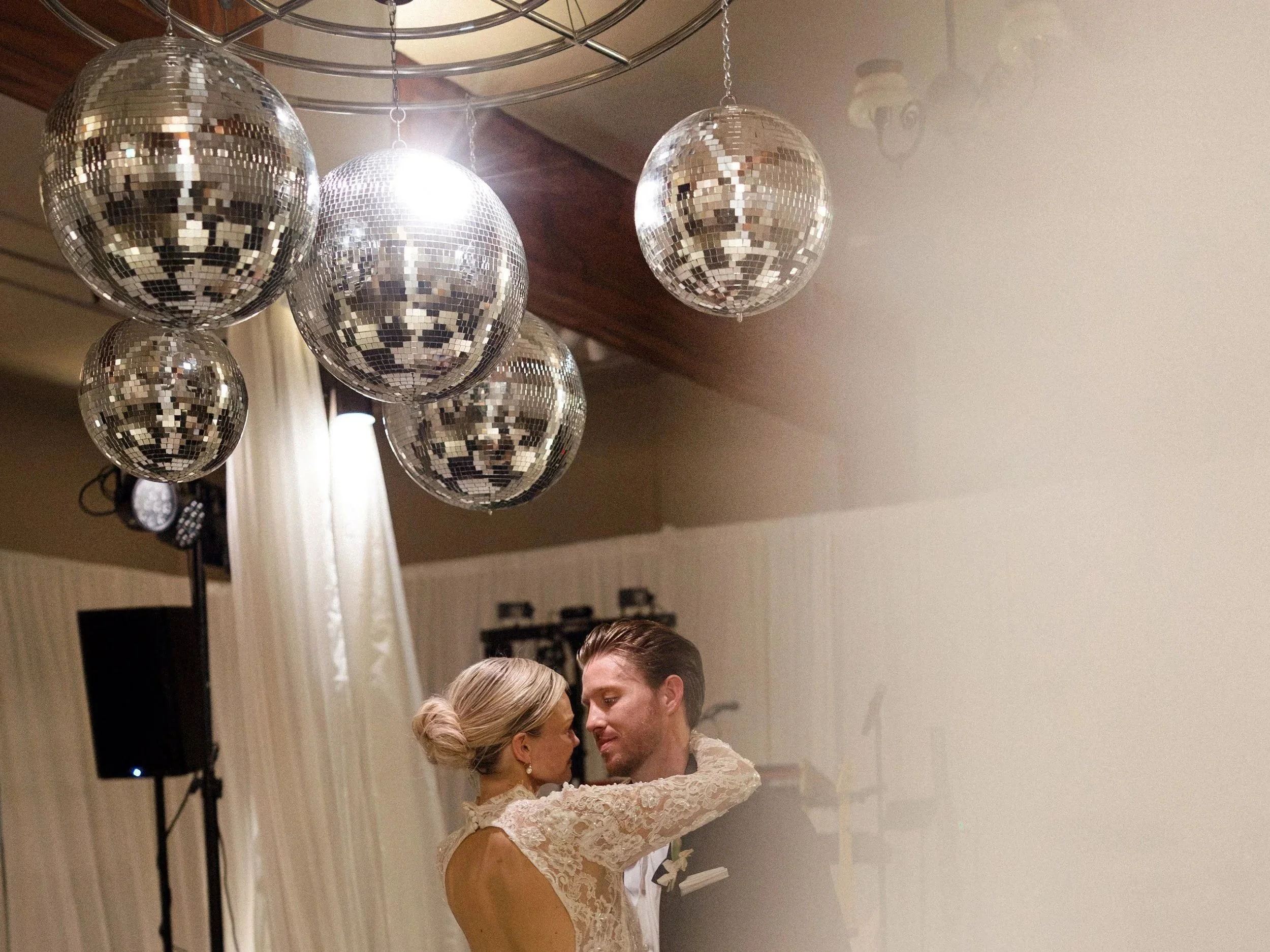 Discoballs with Full Room Draping
