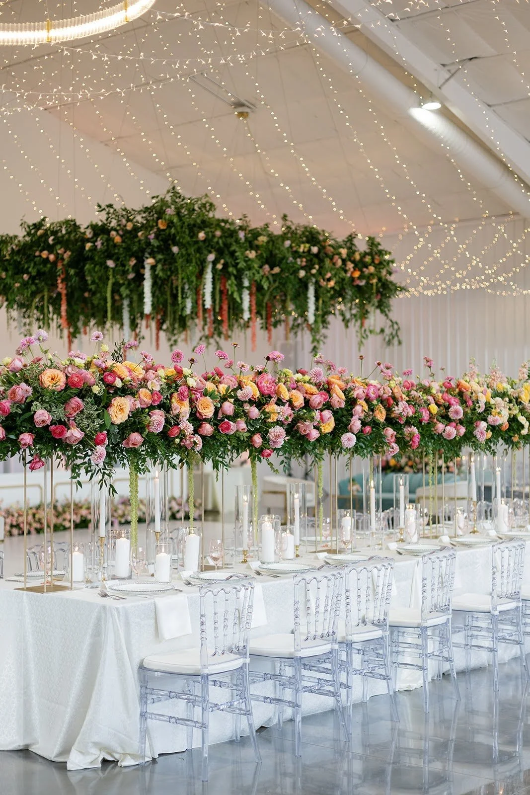 Twinkle Lights with Large Floral Structure