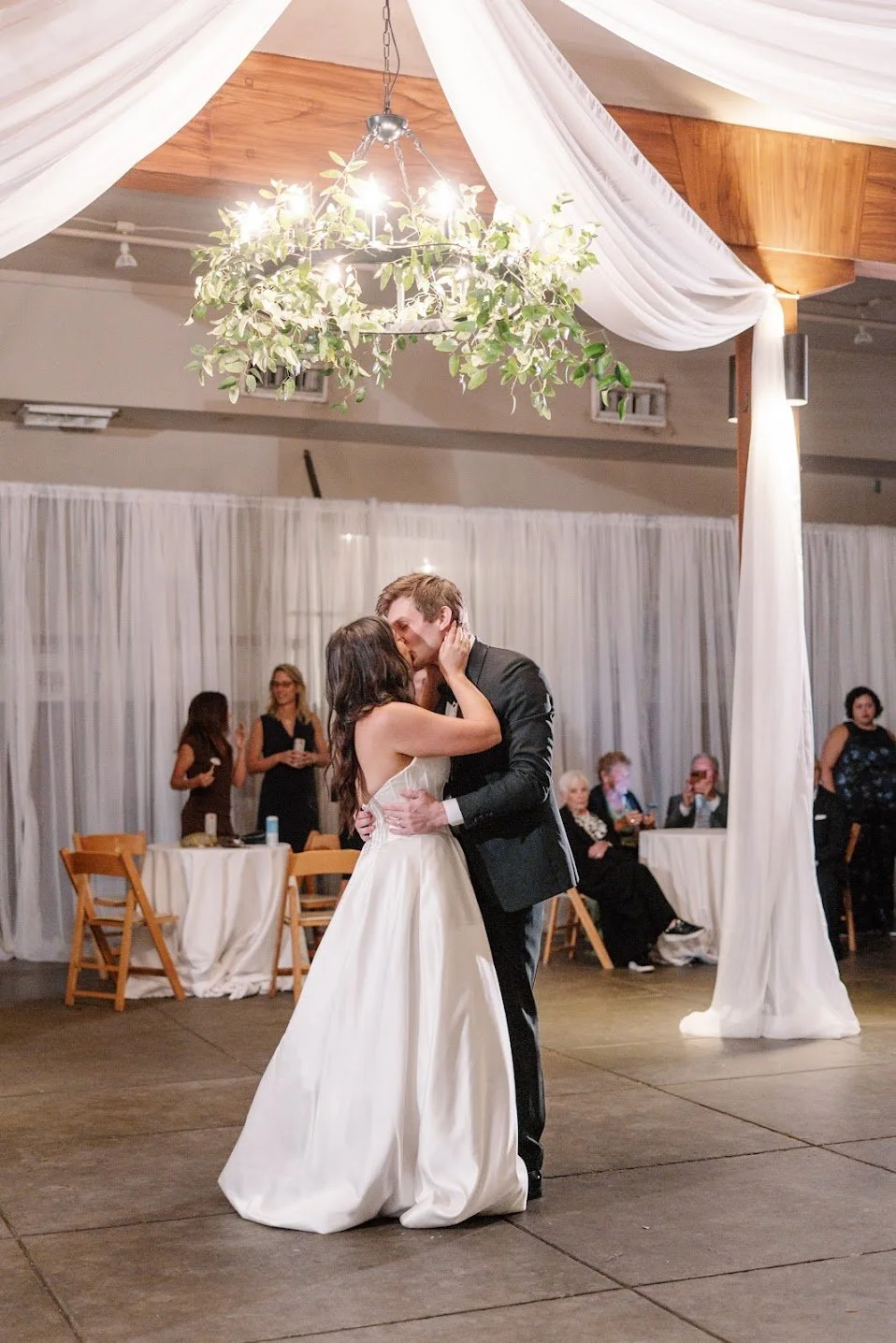 Carriage House Sheer Wall Draping, Sheer Four-Point Draping, & Small Renaissance Chandelier 