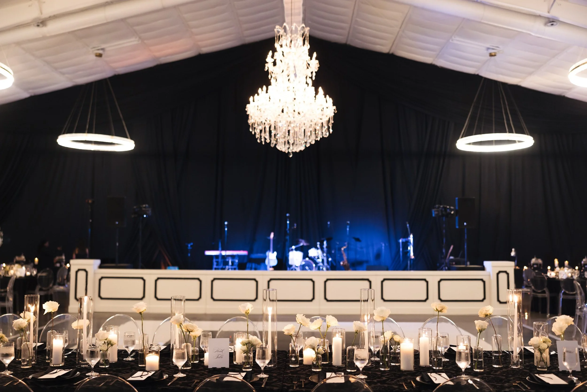 Back Wall Draping in Black with Marie Laveau Chandelier