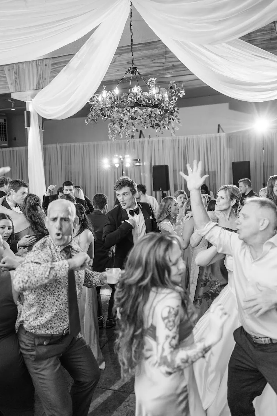 Carriage House Sheer Wall Draping, Sheer Four-Point Draping, & Small Renaissance Chandelier 