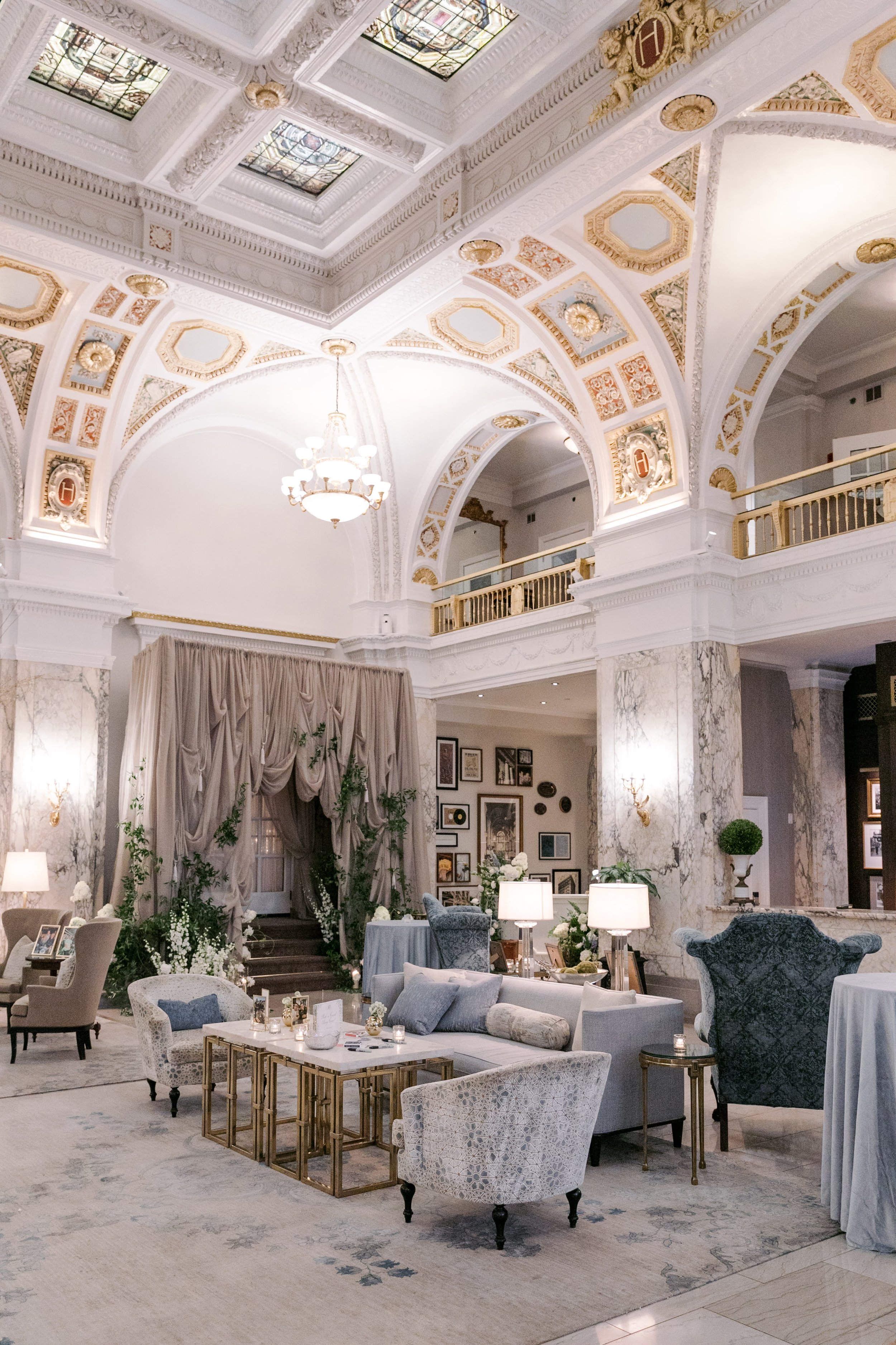 Entrance Draping in Taupe with Waterfall Design 