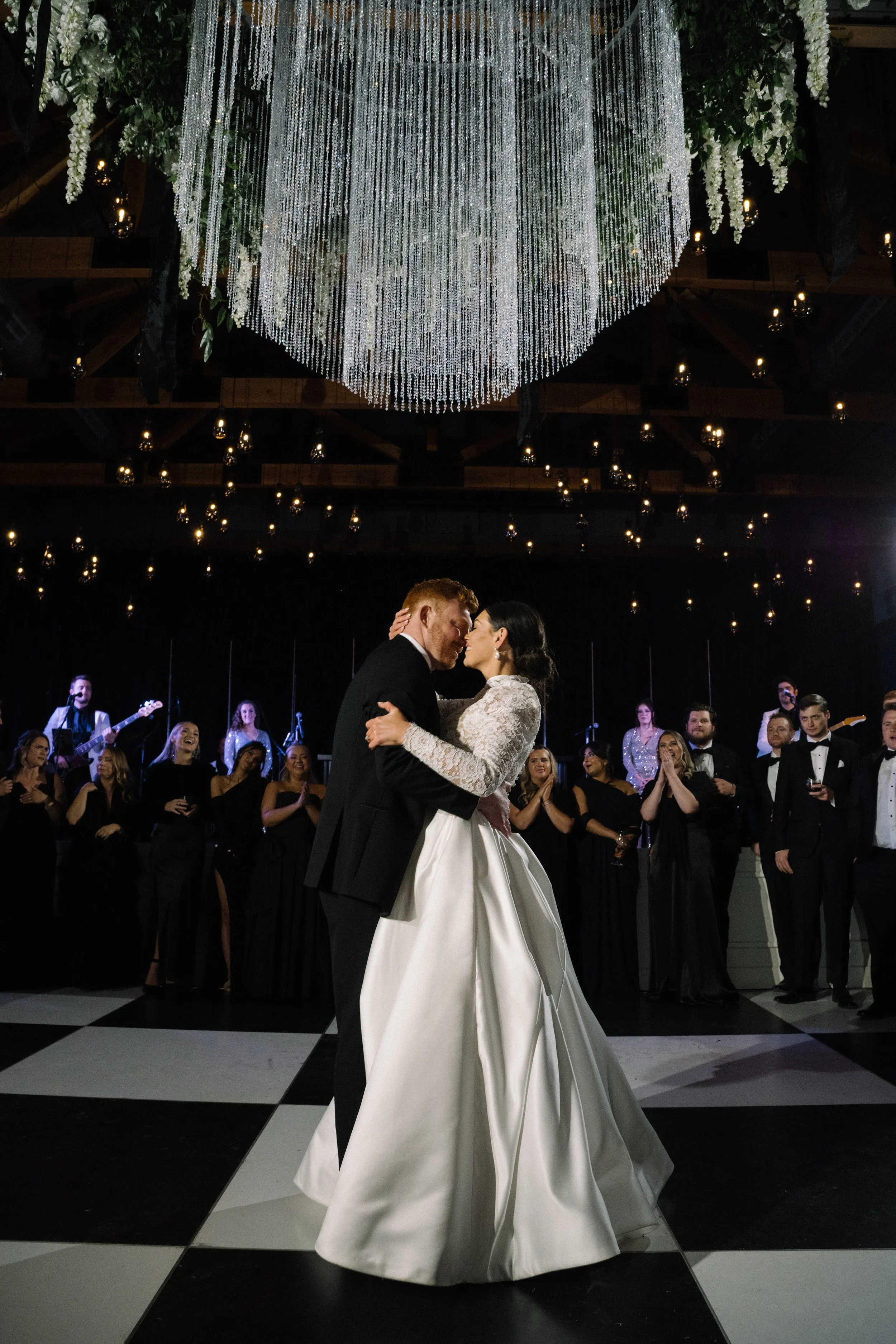 Custom Chandeliers in the Event Center Tent