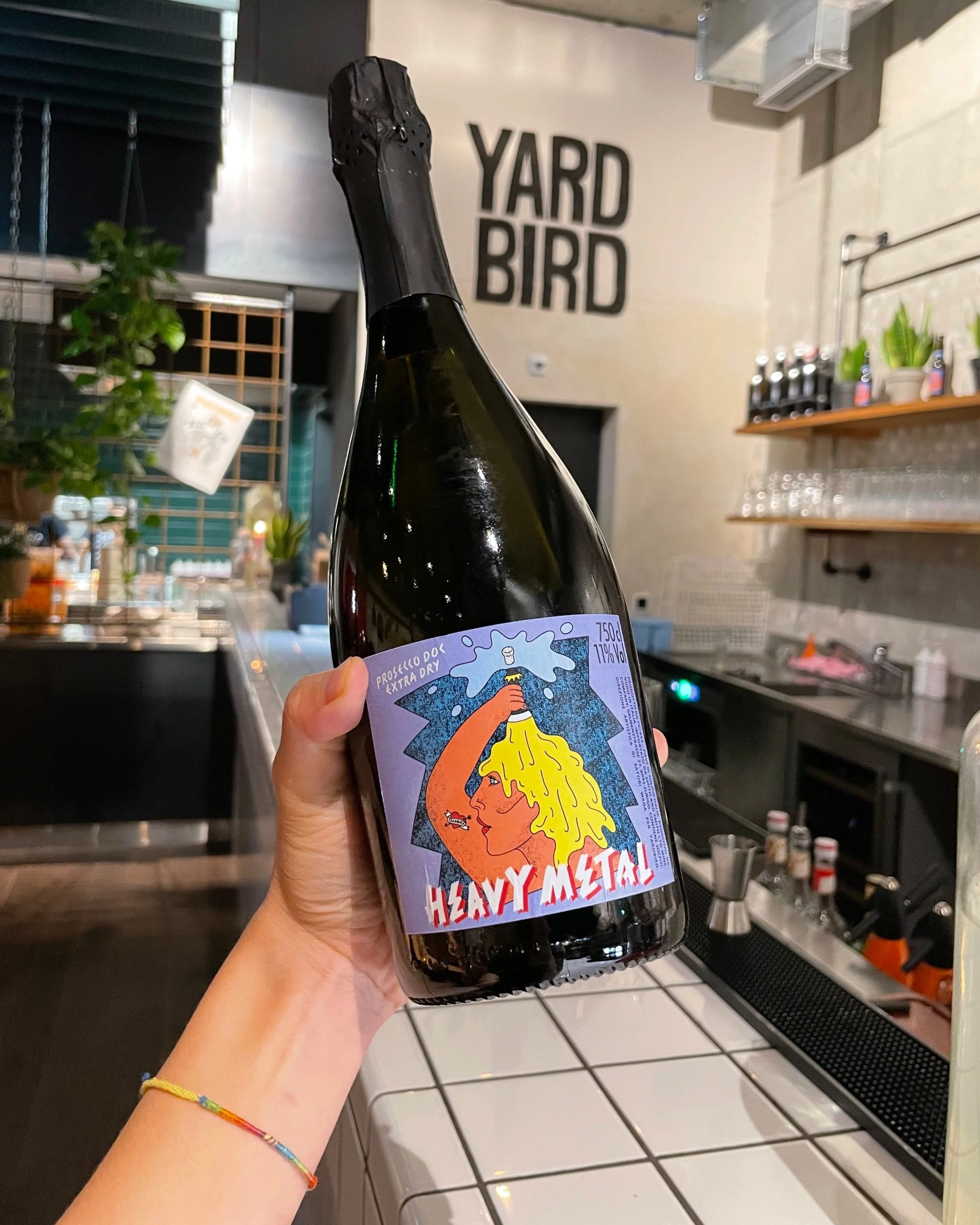 Wine and champagne label design for a restaurant in Zurich by freelance illustrator Sayori Wada