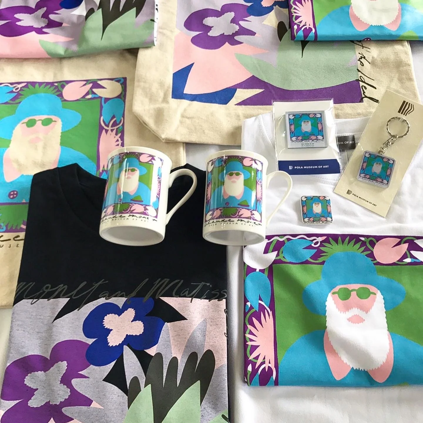 Exhibition merchandise design for Pola Museum of Art Matisse & Monet exhibition by freelance illustrator Sayori Wada, for museums and cultural institutions